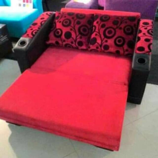 Sofa bed merah redy stock
