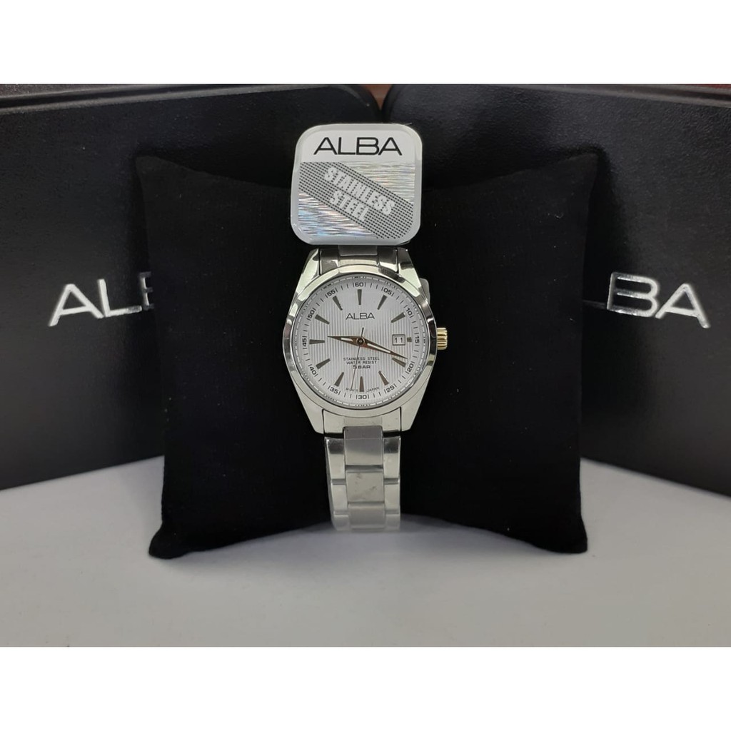 JAM TANGAN WANITA ALBA AH7A23X1 SILVER ORIGINAL