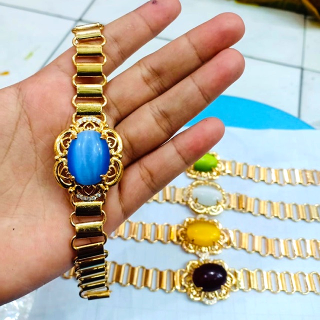 Gelang tangan wanita gelang batu mata kucing gelang akik mata kucing