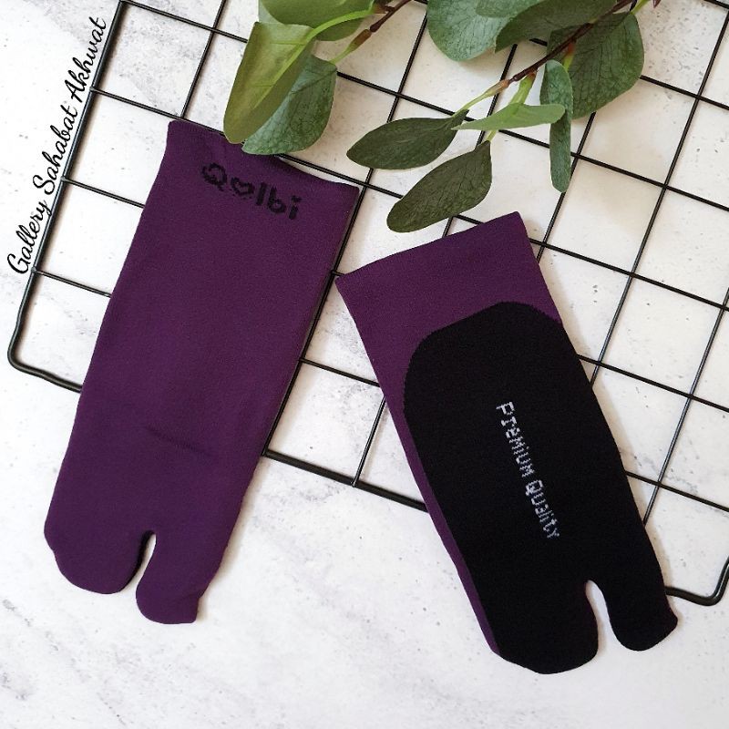 Kaos kaki Jempol Tapak Hitam Muslimah Nylon Spandex Premium By QOLBI