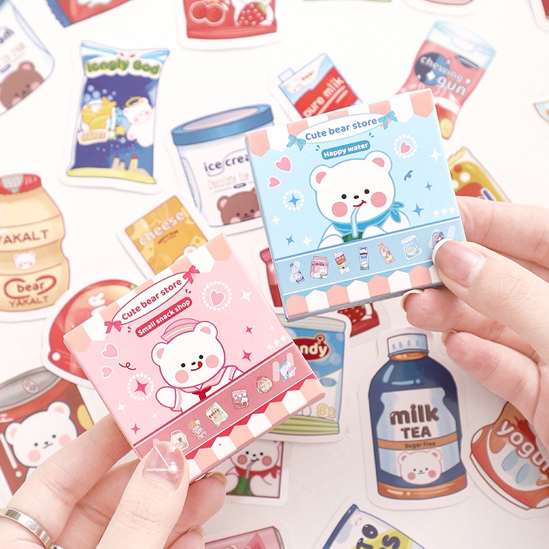 

Sticker Deco Kartun Cartoon Lucu Motif Korean Snack