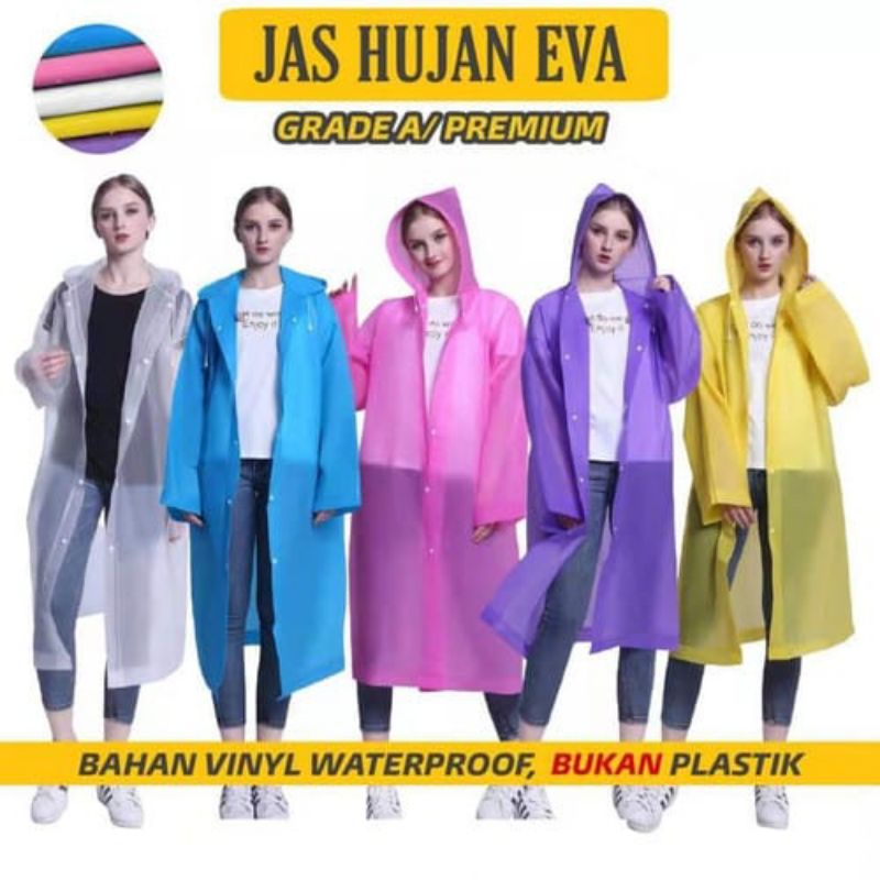 Jas Hujan Terusan /Jaket / Mantel /Eva Raincot Polos