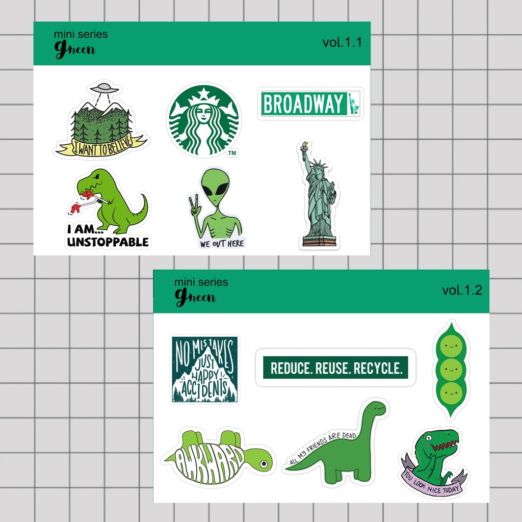 

Stiker Tumblr HP aesthetic / Stiker Laptop custom / stiker HP / Stiker Kpop | GREEN MINI 1