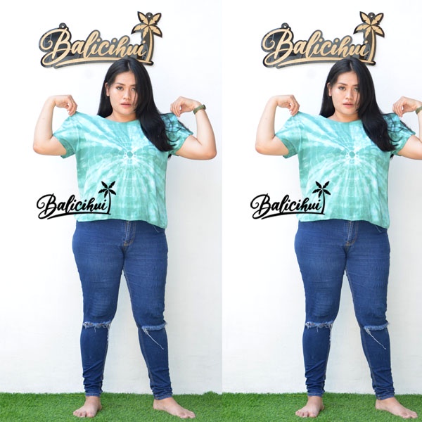 Balicihui Kaos Pelangi Atasan Tiedye Baju Tidur Pelangi Plus Size Big Size Baju Santai wanita