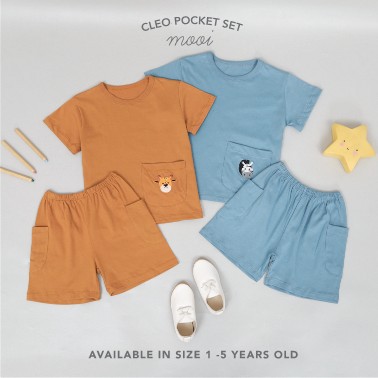 PROMO 7.7 PROMO BAJU LEBARAN MURAH MOOI CLEO POCKET SET SETELAN KANTONG ANAK MOOI 1-5 TAHUN