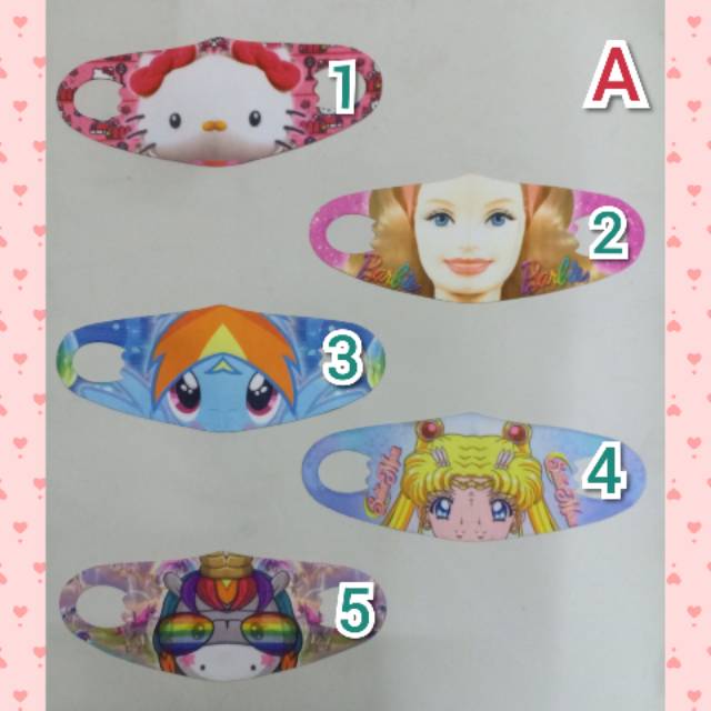 MASKER SCUBA ANAK KARAKTER WAJAH/ MULUT 3D (1 pax isi 12 pc)