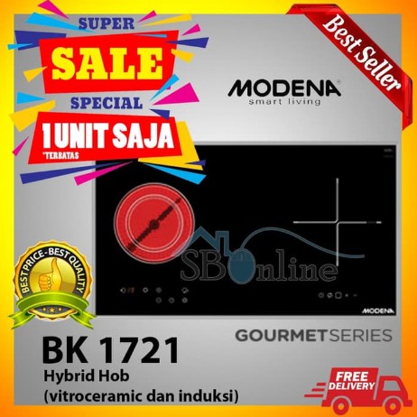 SUPER SALE 1 UNIT SJ Kompor Tanam Kombinasi Hybrid Hob MODENA BK 1721