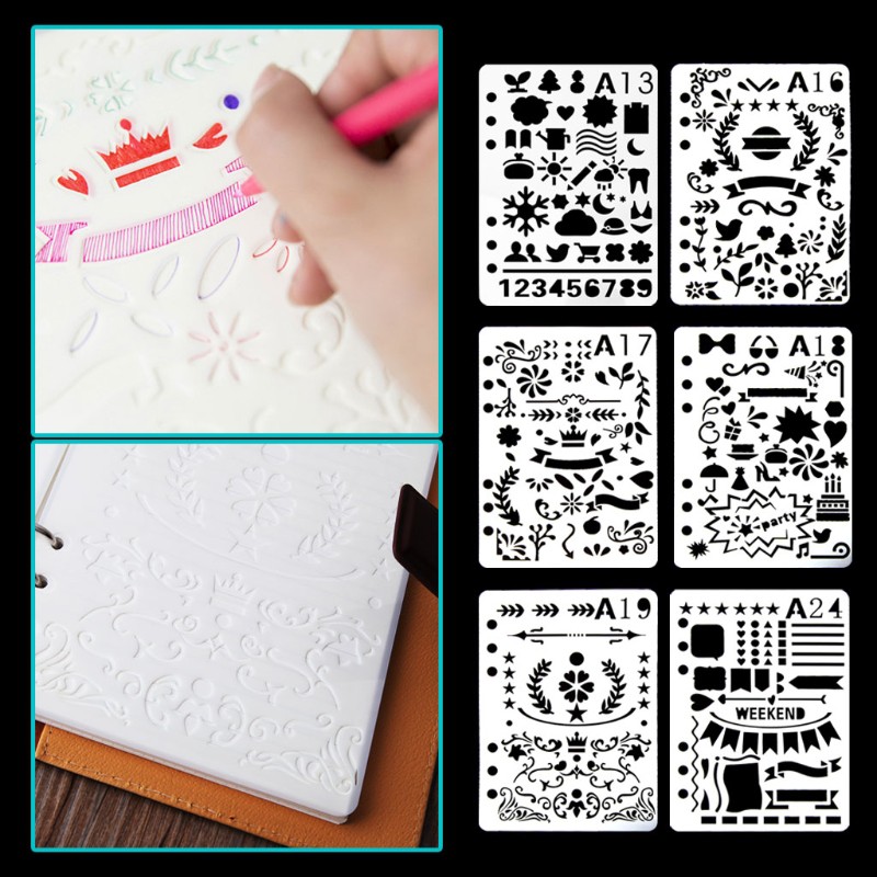 

Free Ongkir ya DIY Cutting Craft Bullet Journal Stencil Plastic Planner DIY Drawing Template Diary