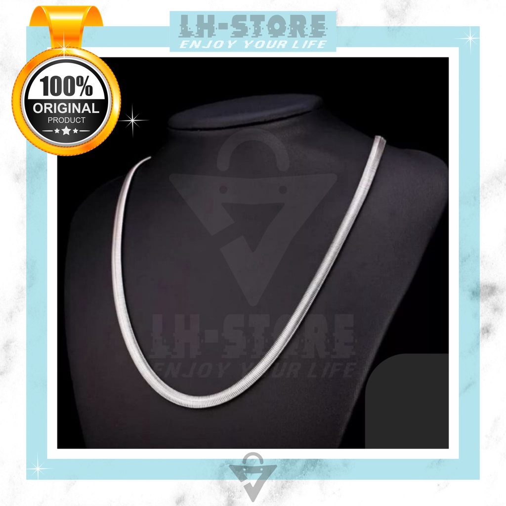 KT05 -  Kalung Pria Kece Titanium Asli Model Ular Silver Anti Karat dan Tidak Luntur