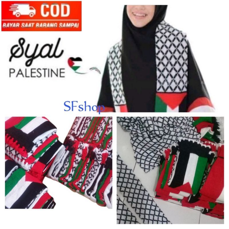 Syal palestina/syal rajut tebal/syal motip/syal/syal custom