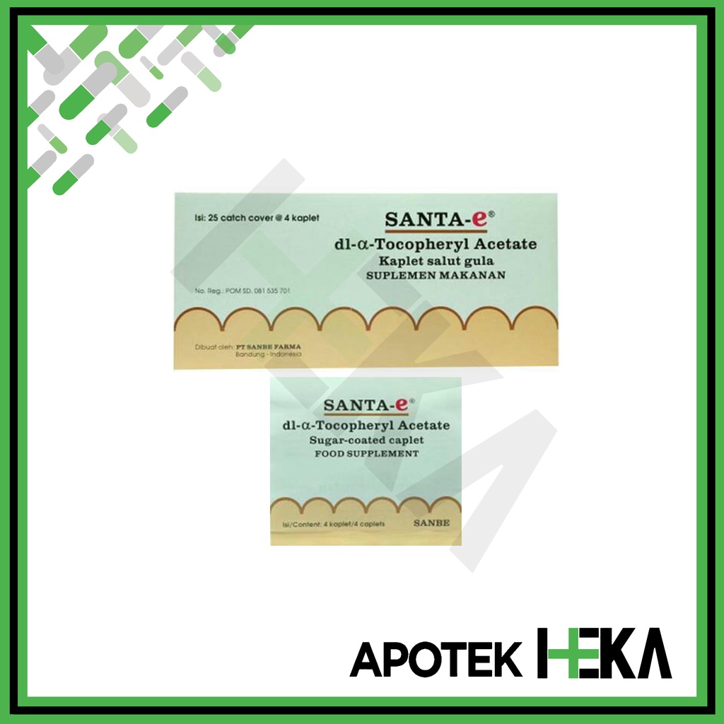 Santa E Kaplet Box isi 25x4 Tablet - Suplemen Vitamin E 100 IU (SEMARANG)