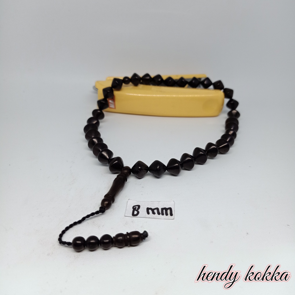 5pcs tasbih 33 kokka kaukah kaokah wajik polos 8mm HITAM