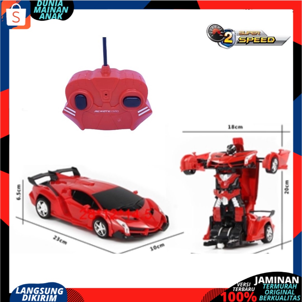 Mainan Mobil Remot Kontrol Deformation Berubah Menjadi RObot TRansformrs Autobot  RC Mechanic Knight