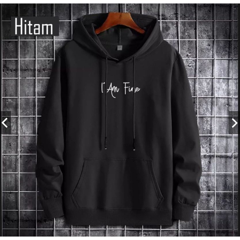 IvannaCollection Hoodie Pria Wanita Distro Oversize Jumbo I'am Fine Sweater Hodie Premium Size L XL XXL