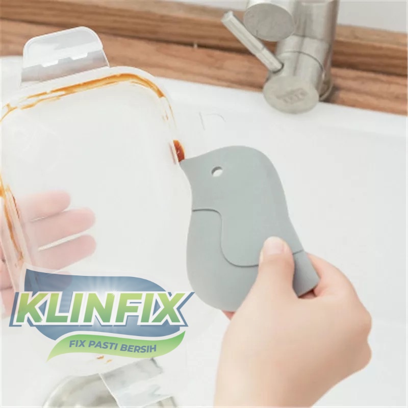 KLINFIX PENGUIN SOFT SCRAPER SILICONE PEMBERSIH NODA MINYAK MEMBANDEL