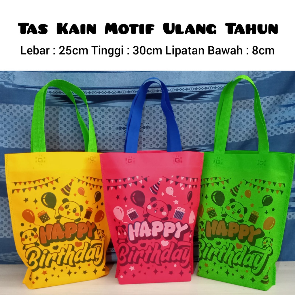 

( PER PCS ) Tas Handle Happy Birthday /Tas spunbond / Ulang Tahun uk 25x30x8