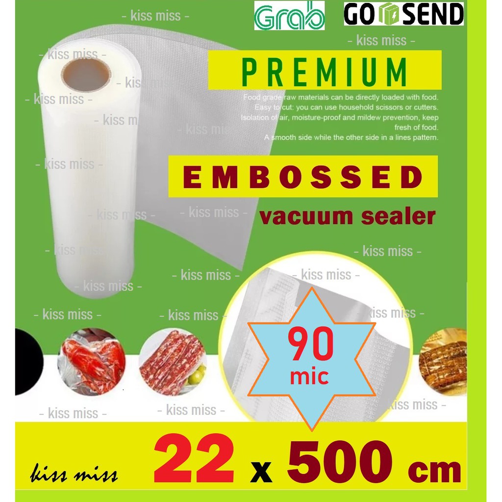 Plastik Vacuum Roll Embossed / 22x500cm / Vakum Sealer / Vacum / Refill / Plastik Makanan / Vakum