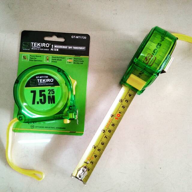 Meteran PVC Transparan Tekiro 7,5M/Meter Roll Alat Ukur Measuring Tape/ALAT UKUR DIMENSI/ALAT TUKANG/