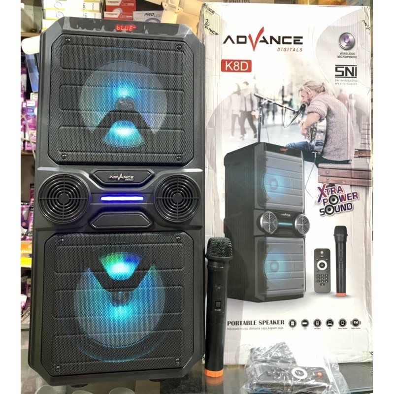 Speaker Advance Speaker Meeting K8D 8 inch double woofer / Speaker Koper Blutot dan karaoke