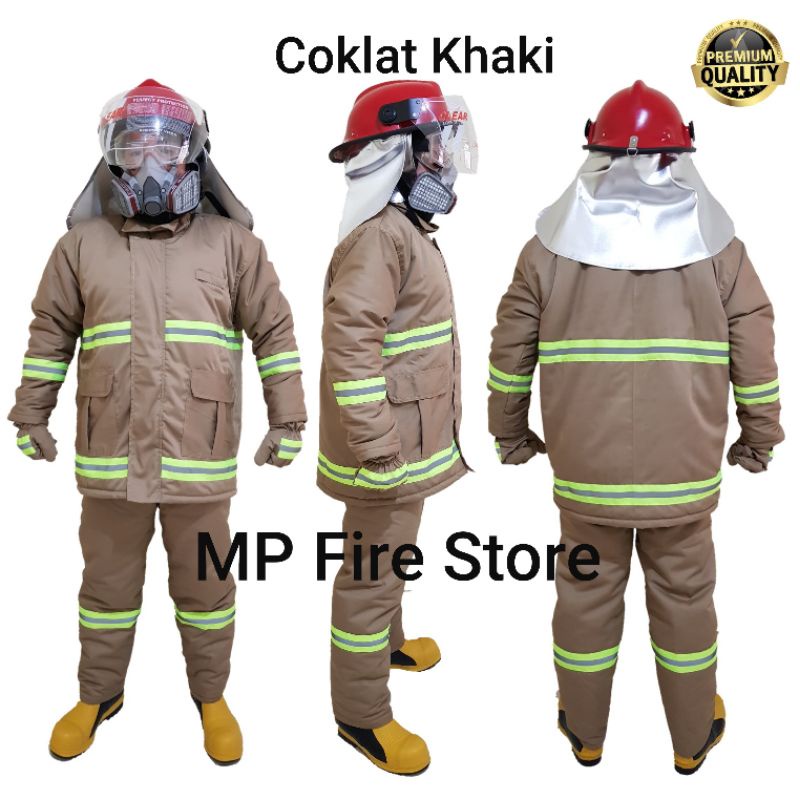 Jual BAJU PEMADAM KEBAKARAN FIRE MAN SUIT COKLAT CREAM KHAKI DAMKAR DRILL BUKAN NOMEX Shopee