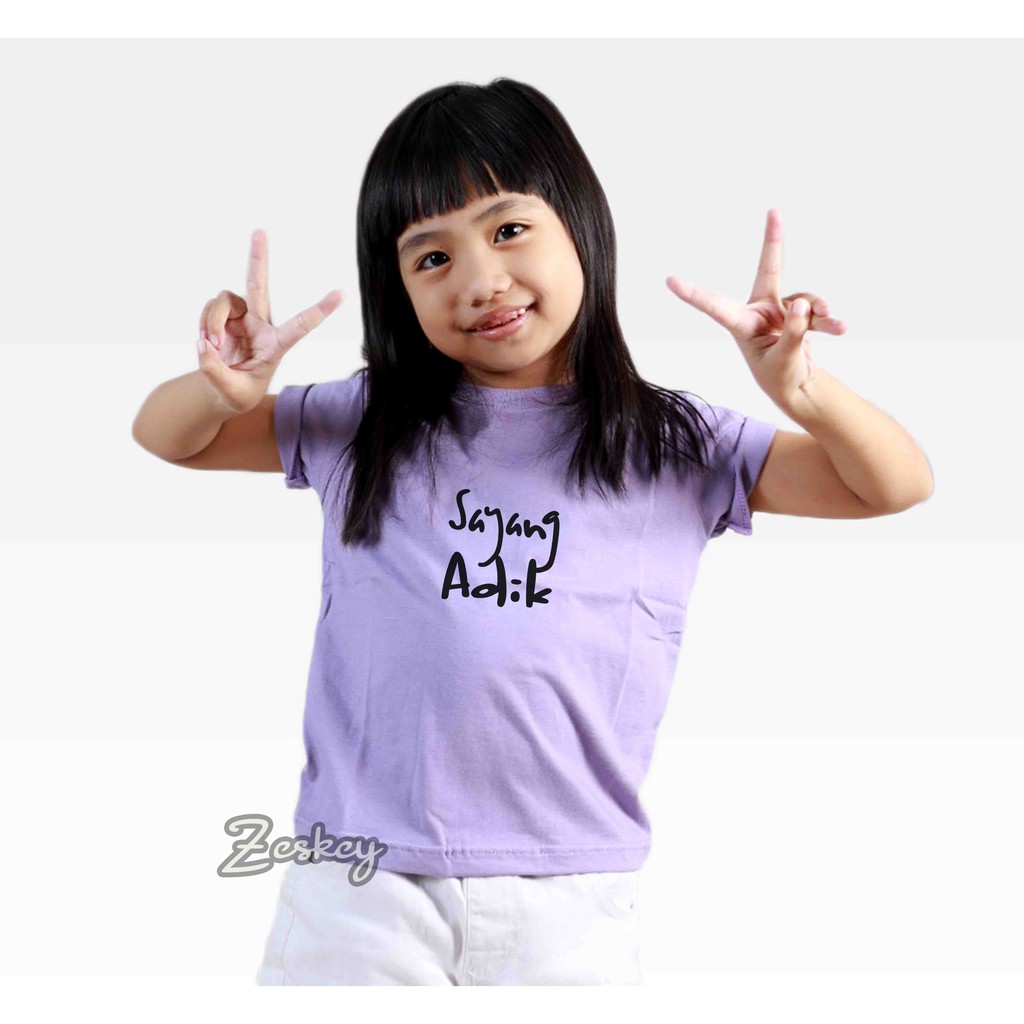 Zeskey t shirt anak / kaos anak / kaos bayi / kaos anak perempuan laki laki sayang adik kakak ta2