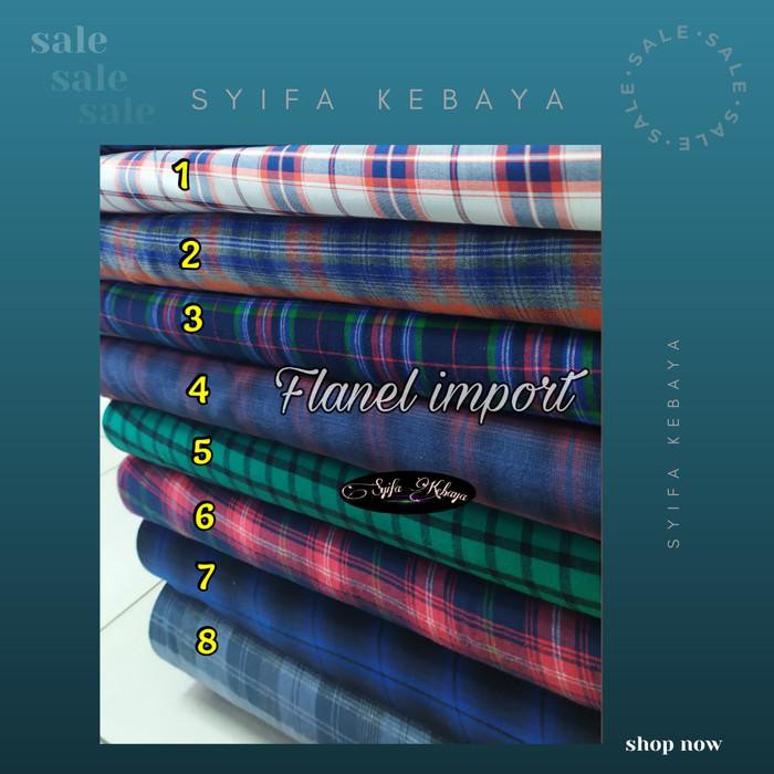 Cotton | Kain Katun Flanel Import. Bahan Flanel Motif Kotak Meteran Buat Kemeja Terbaru Ready Stock