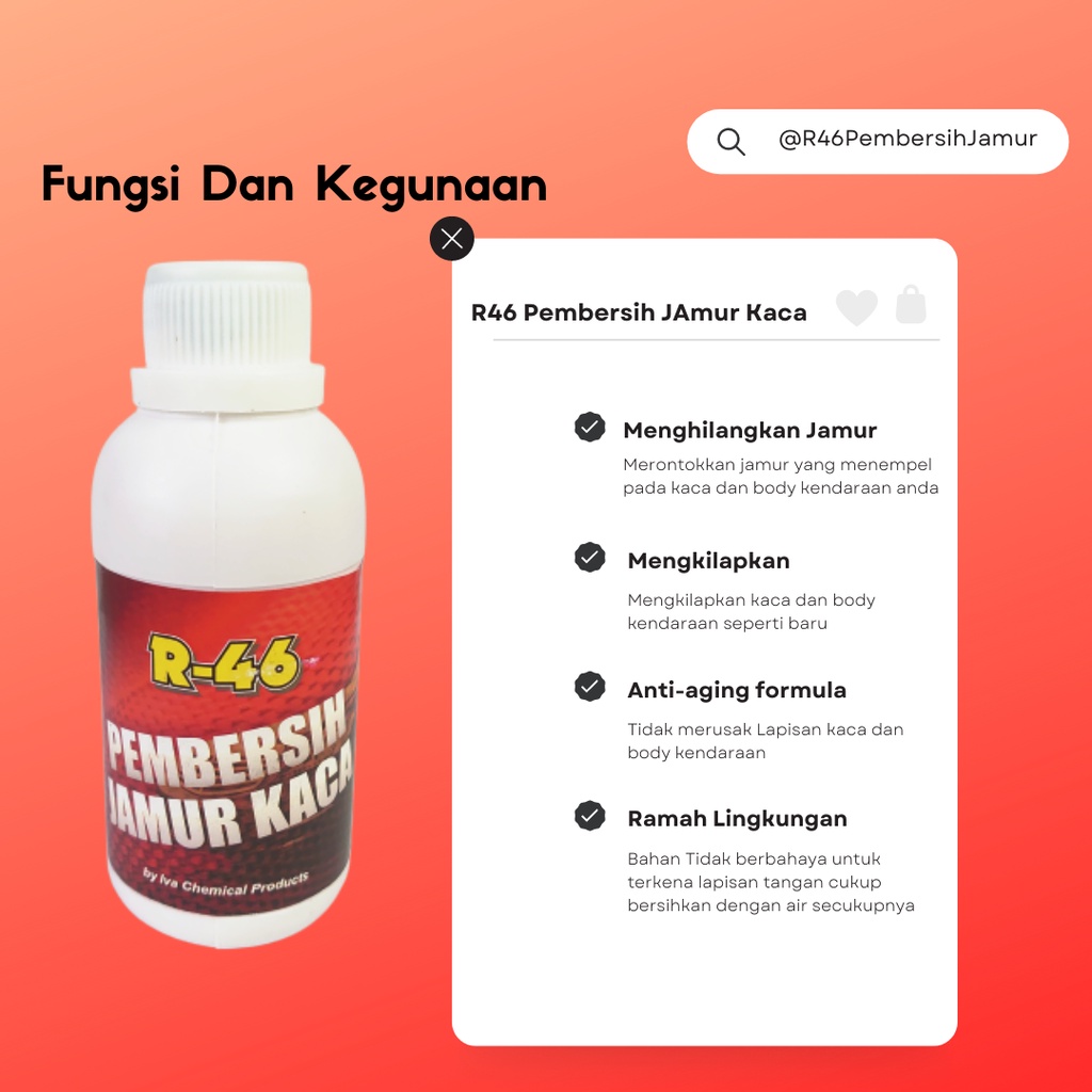 Pembersih Kerak dan Jamur Kaca R46 / Body Kendaraan/Waterspot Remover