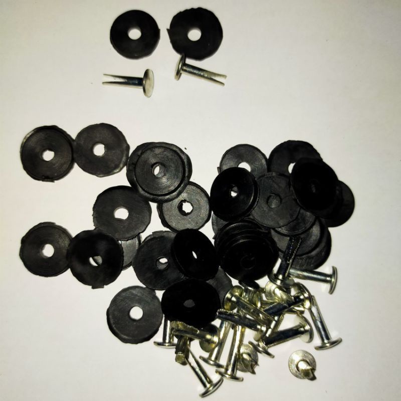 PAKU BELAH //PAKU RIVET DAN RING KARET//KELING TALI HELM //BUKAN KELING PENYET