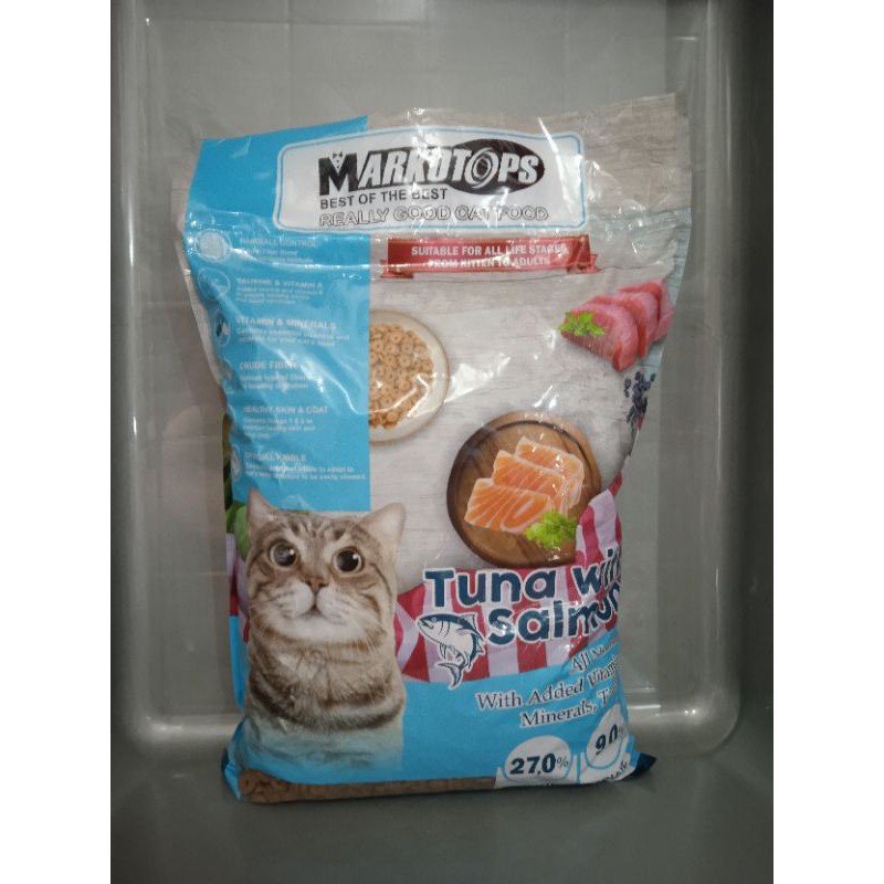 makanan kucing markotop tuna white salmon 1kg Repack bentuk donut DRY food