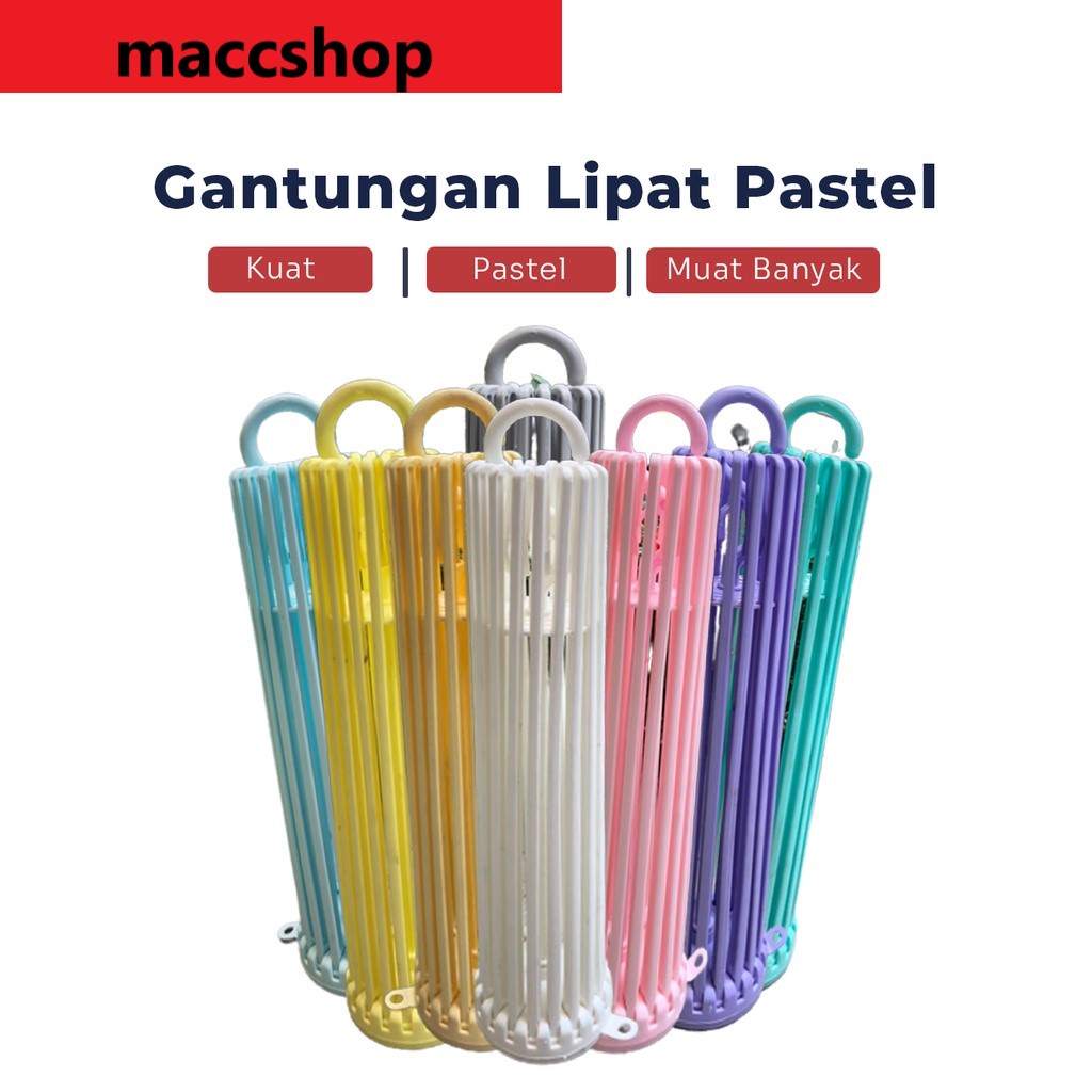 FOLDING HANGER / GANTUNGAN BAJU BAYI / JEMURAN LIPAT GANTUNG PASTEL MACARON