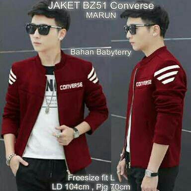 Jaket Converse maroon
