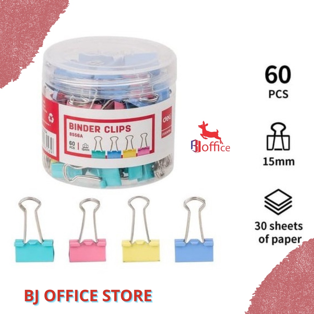 

Binder Clip Deli 8556A / 15 MM /105 / Binder Clip Pastel