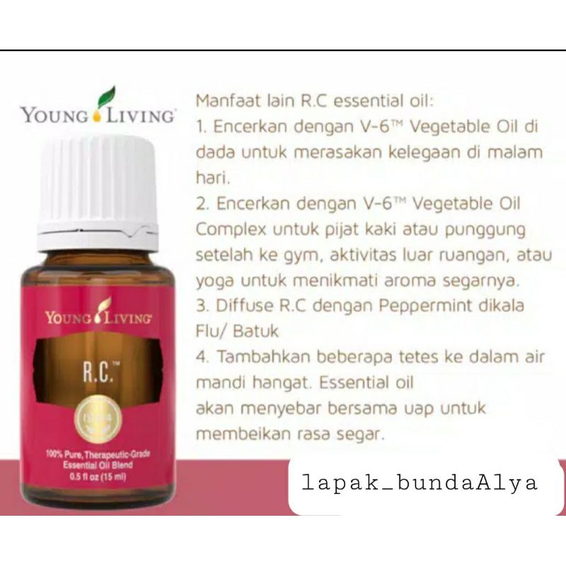 Rc Essential Oil Young Living 15 Ml Free Gift Random Shopee Indonesia