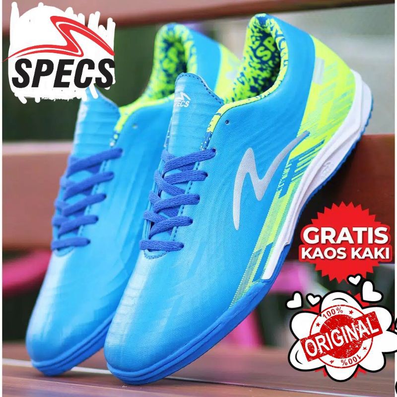 Sepatu Futsal Specs Swervo Thunderbolt 19 IN - Black Granite Red 400828 Original