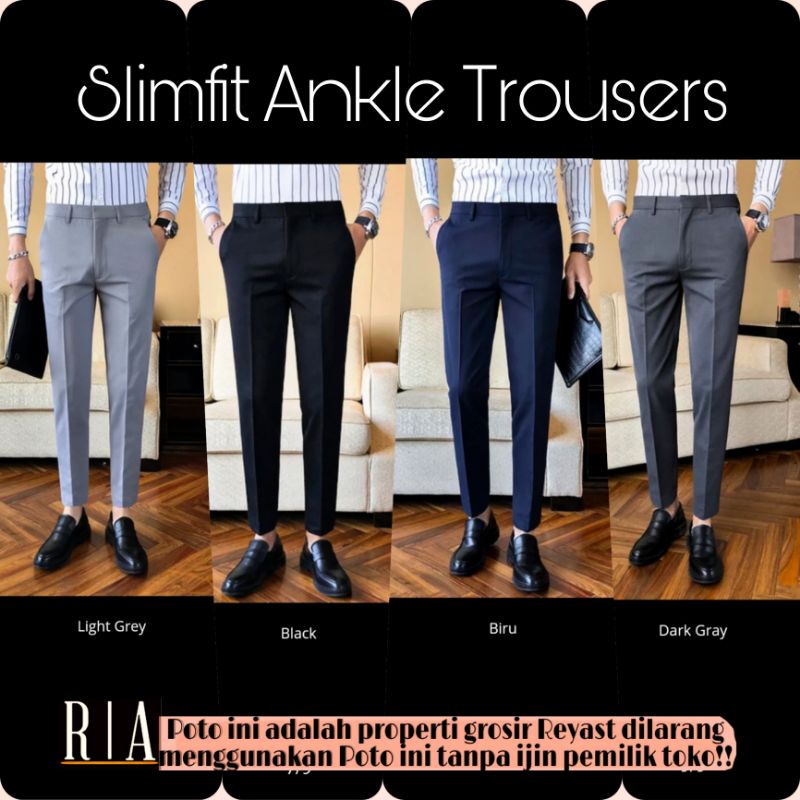 Celana ankle pants Celana bahan formal celana kerja