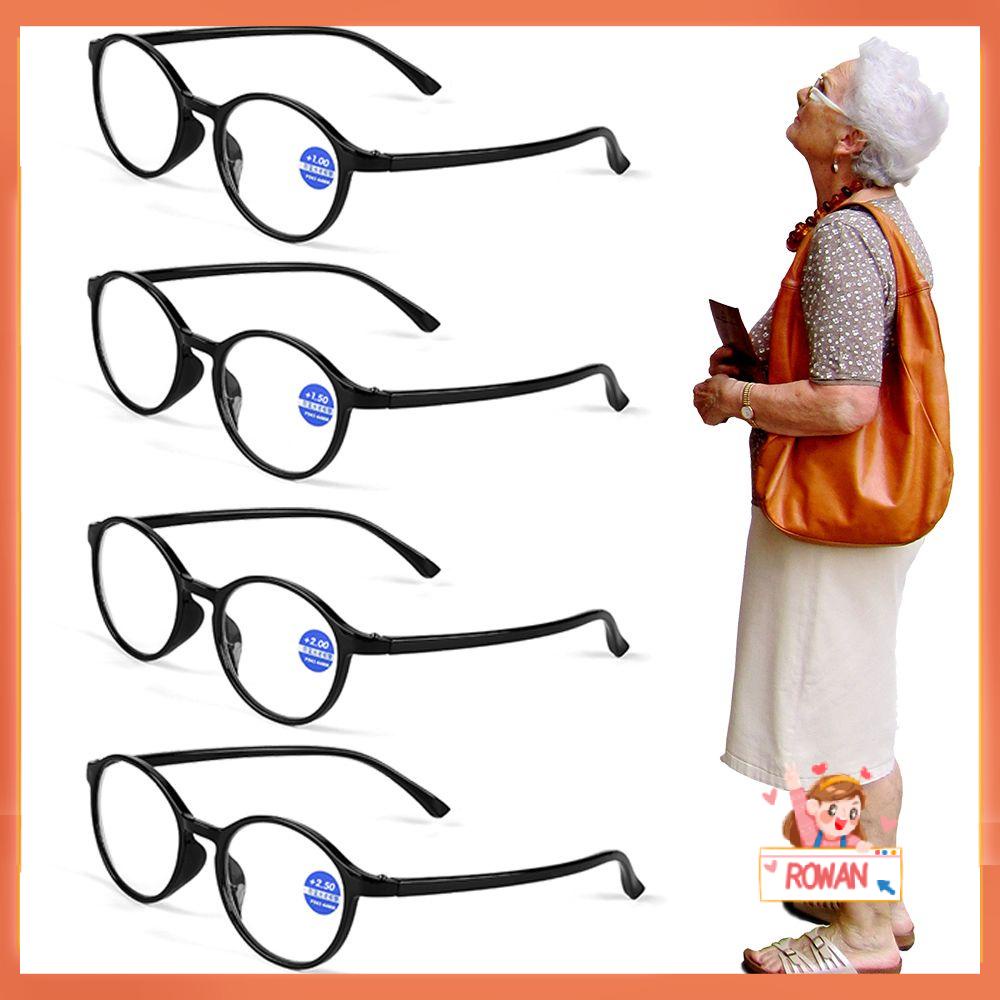 ROW Unisex Reading Glasses TR90 Presbyopia Eyeglasses Anti Blue Rays Round Frame Strength+1.00~+4.00 Antifatigue Classic Readers Glasses Computer Eyewear