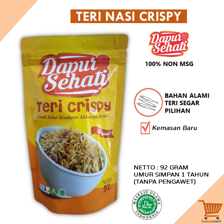 Teri Nasi Crispy Non MSG Lauk Siap Santap isi 92gr - Dapur Sehati