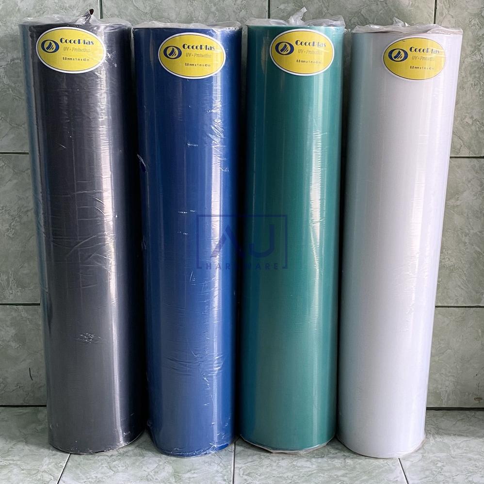 Fiber Pagar Plastik Atau Penutup Pagar Rumah Biru Putih Hitam Hijau Per Meter Tebal 0,8 Mm