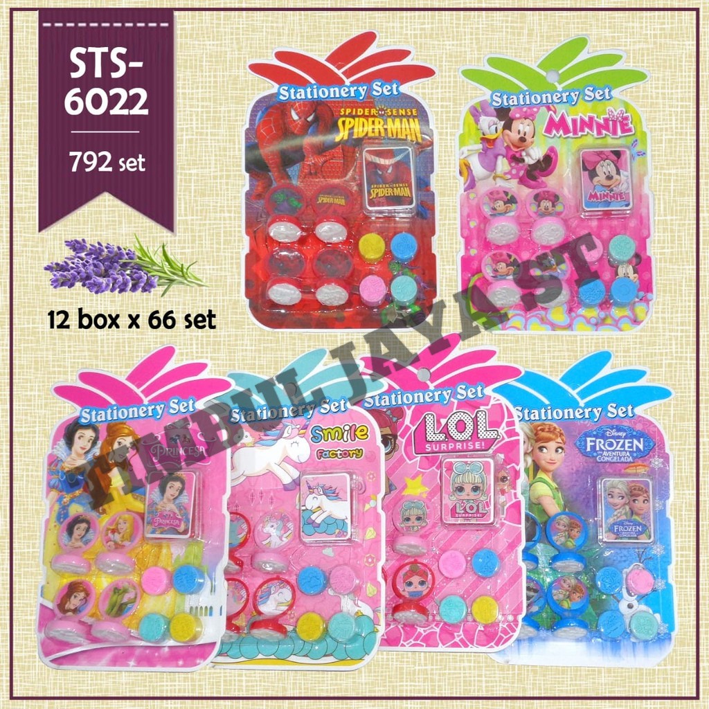 

Stamp set karakter disney set 8 pcs + bantal stamp sts-6022