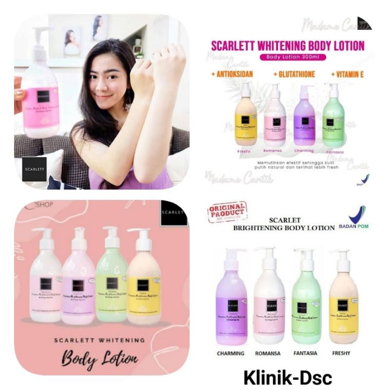 BODY LOTION SCARLET - SCARLETT WHITENING BODY LOTION PEMUTIH KULIT BPOM