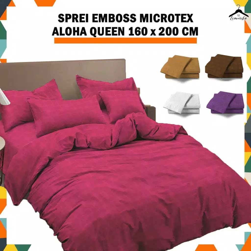 Sprei Emboss Katun Halus Internal Aloha Queen Size 160 X 200 Cm