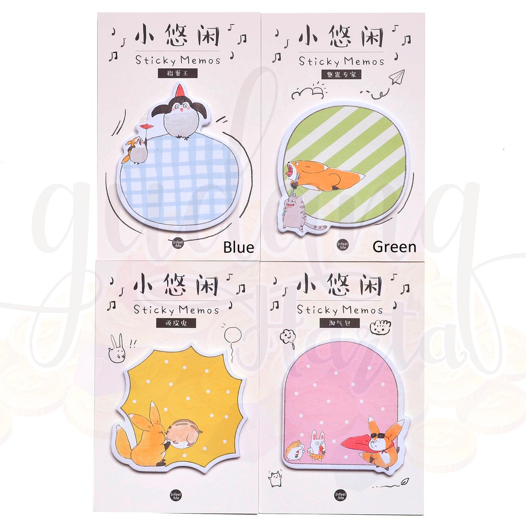 Sticky Notes Lucu Unik Memo Penguin Racoon Note GH 301281