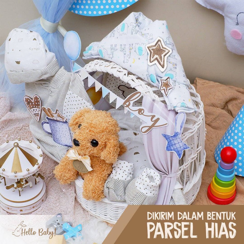 BARU! AHP006 Boys 12 in 1 Parcel Hias Premium Hello Baby Hampers Gift 0-3 months