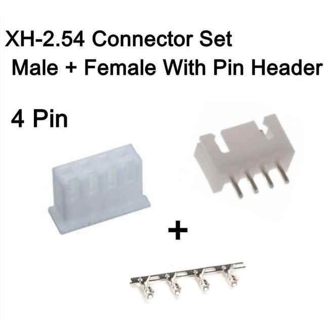 Connector 4P Set XH2.54 Male Female 4Pin PCB kabel kaki Lurus