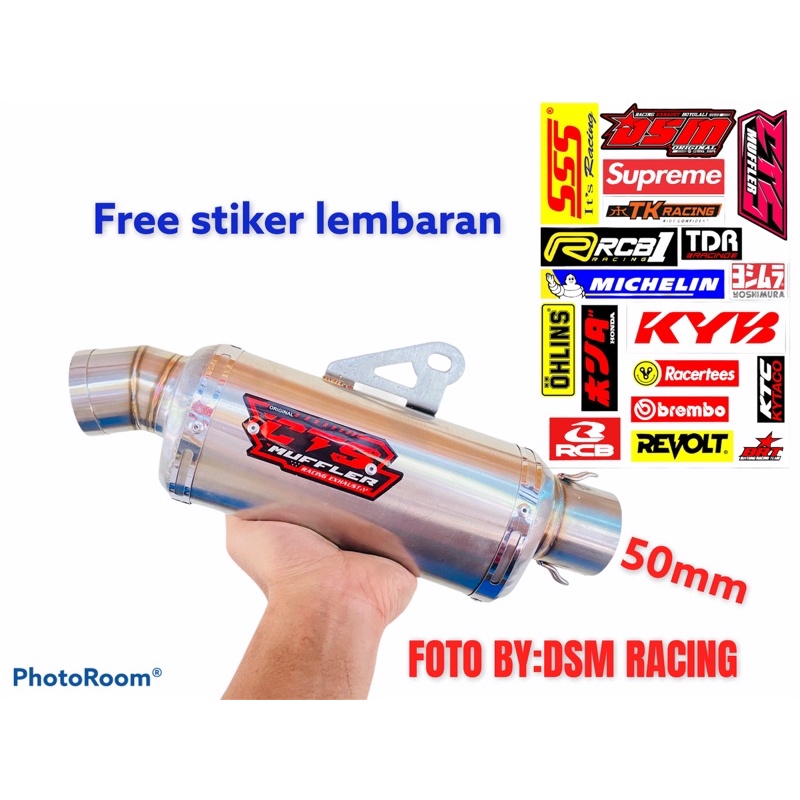 Knalpot CTS Original Type Oval 20cm free stiker lembaran