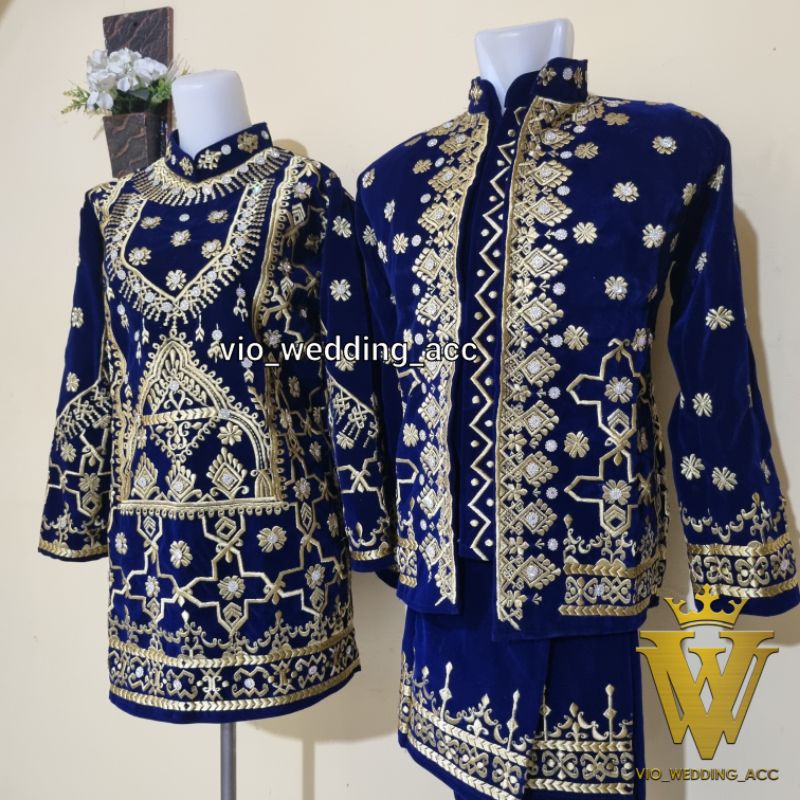 Baju pengantin bludru super Bordir