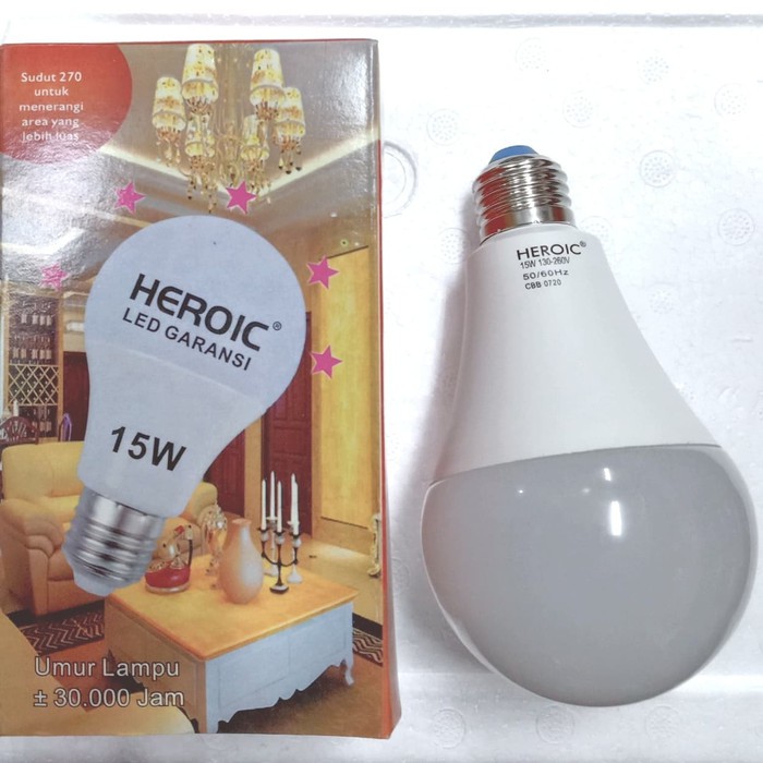 LAMPU HEROIC LED GARANSI 3WATT - 15WATT