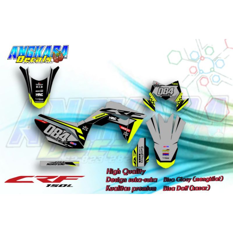 

Decal sticker stiker crf abu abu hijau stabilo