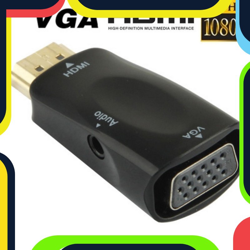 Bayar Ditempat Taffware Adapter HDMI ke VGA &amp; AUX 1080P - S-PC-0389