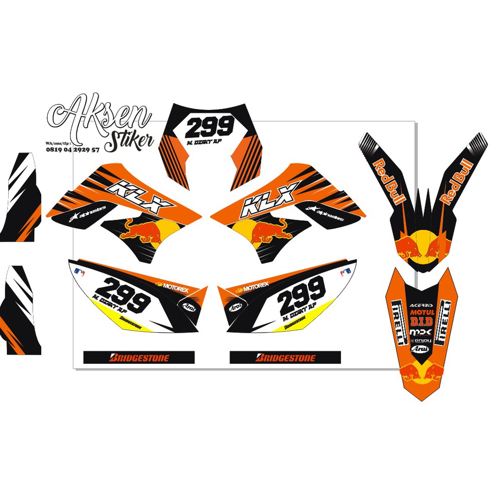 Decal Murah High Quality Fullbody KLX Lama "Orange"